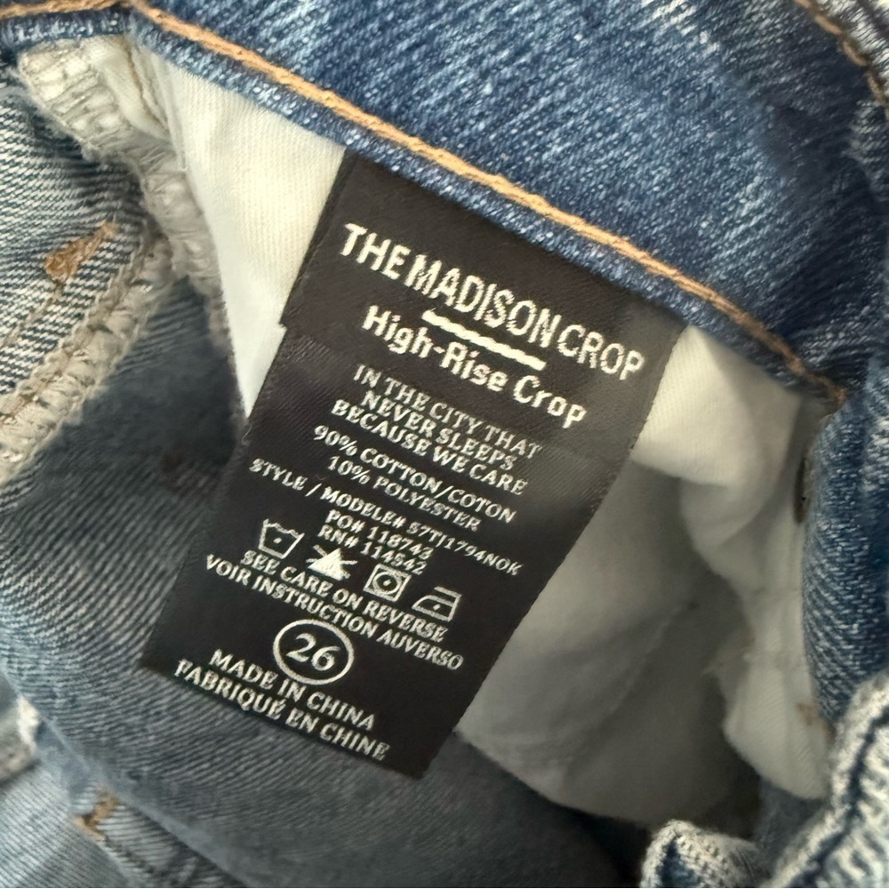 Blank NYC The Madison Crop high Rise Distressed Women's Jeans Button Fly 26 - Picture 8 of 8